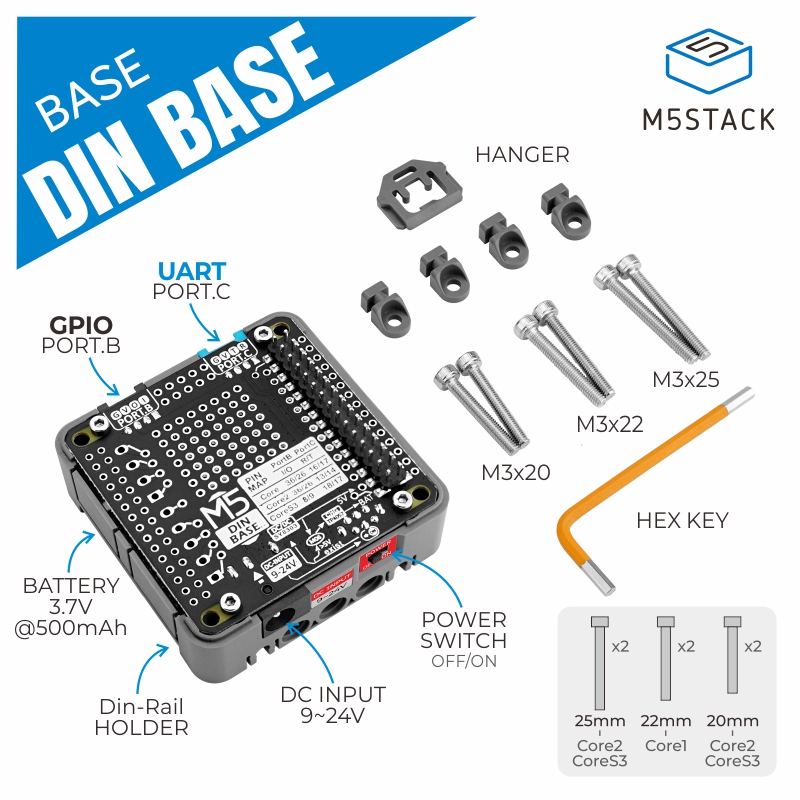 M5Stack Official Din Base with - M5Stack Core2 recension och pris