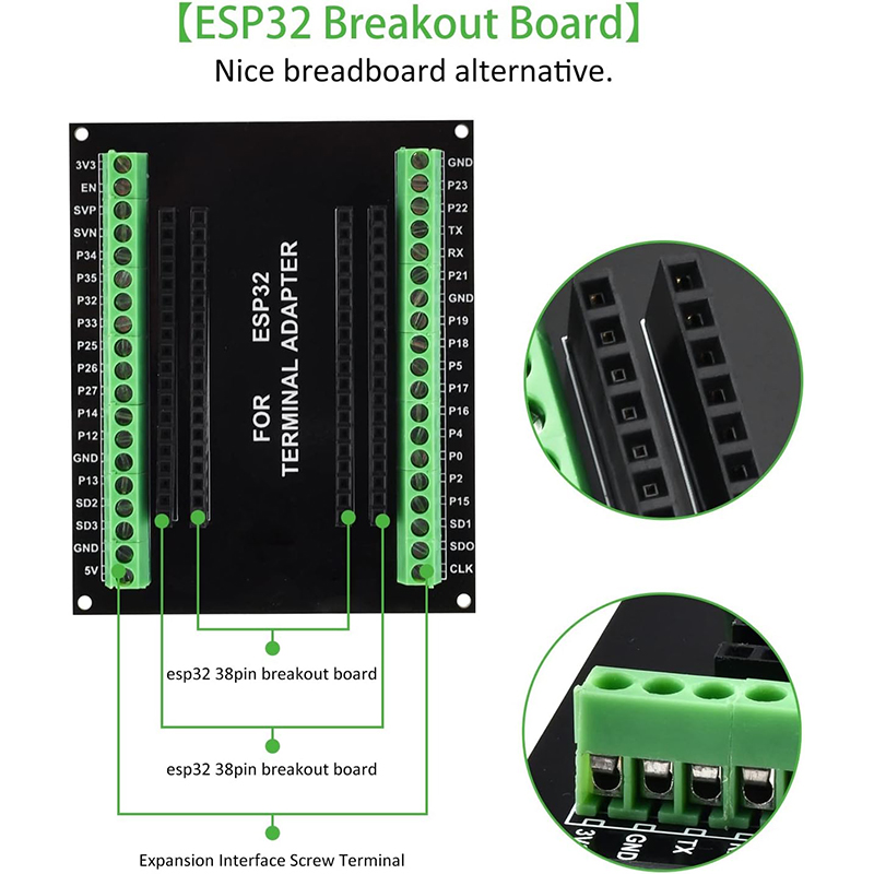 3pcs 38PIN ESP32 Breakout Boar - Nodemcu 32S recension och pris