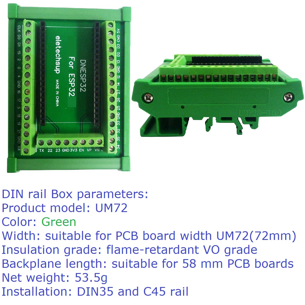 ESP32 DIN Rail Mount Screw Ter - Devkitc recension och pris