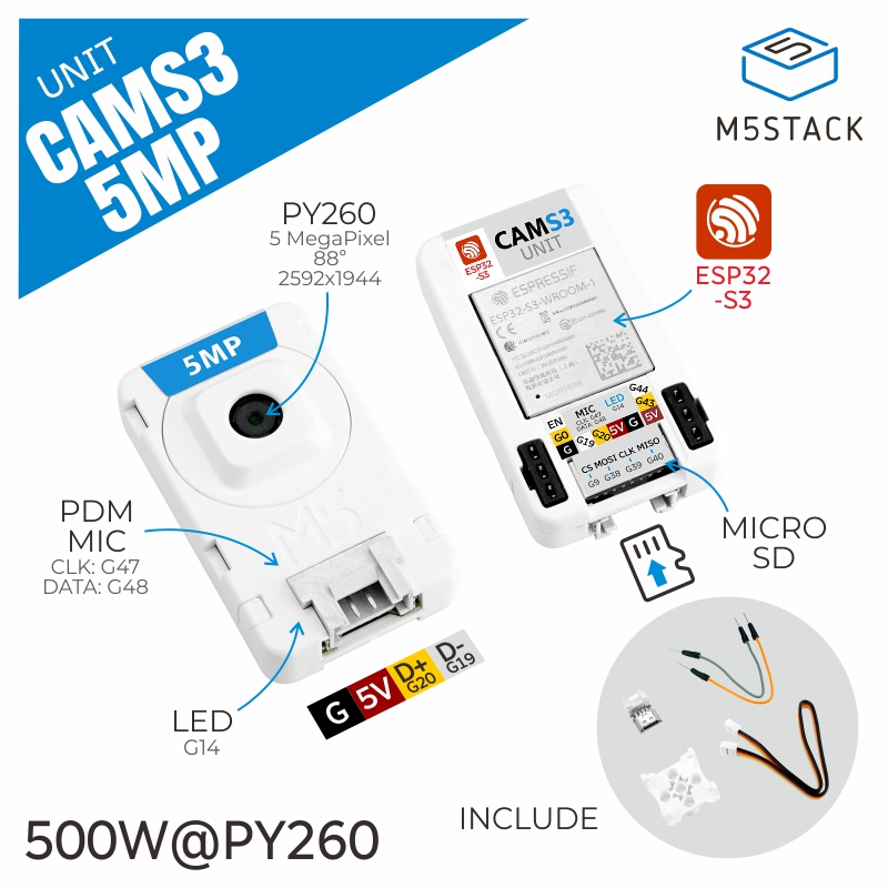 M5Stack Official Unit CamS3 Wi - M5Stack Core2 recension och pris